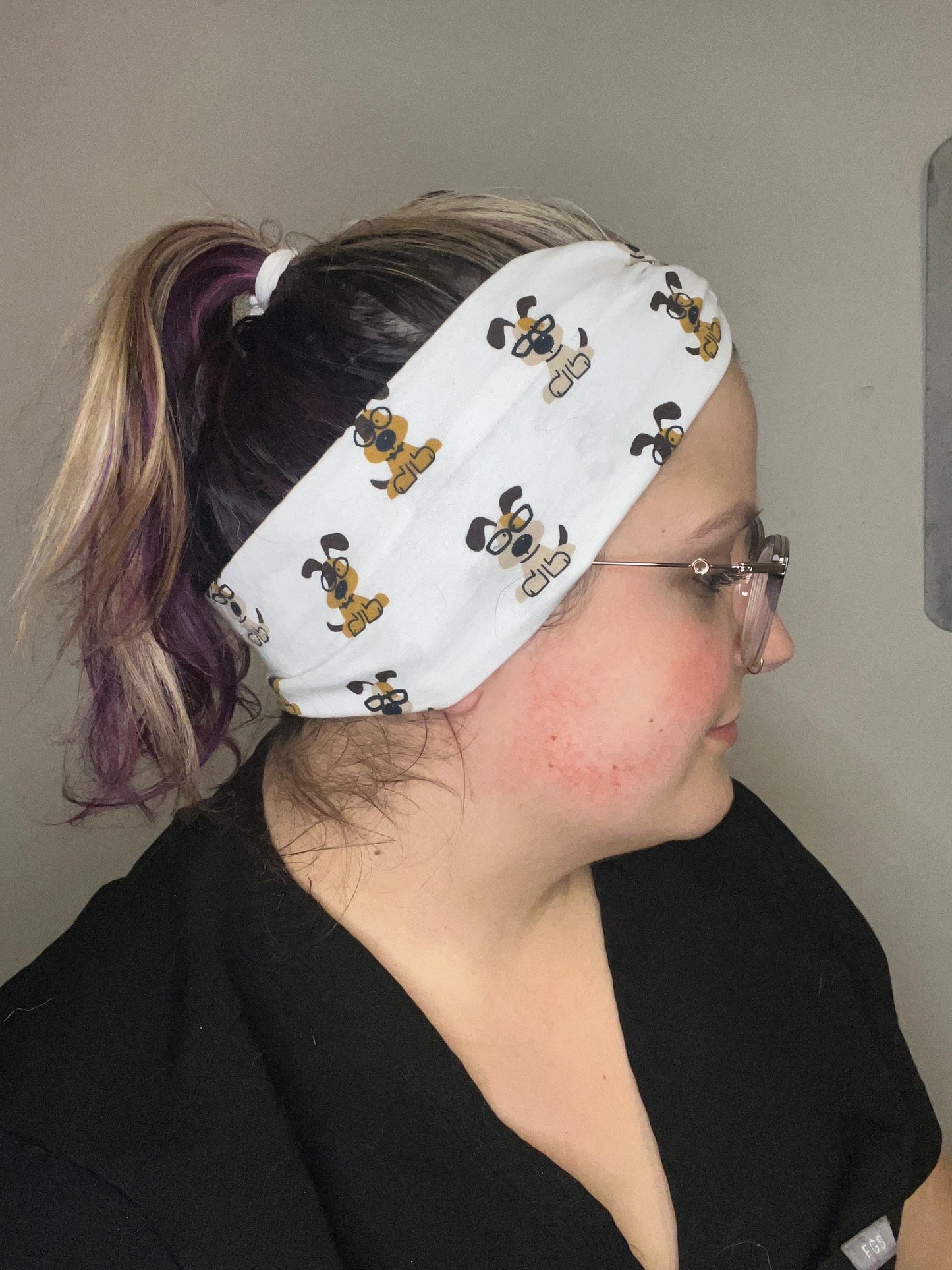 Dogs With Glasses Knotted Stretch Headband
