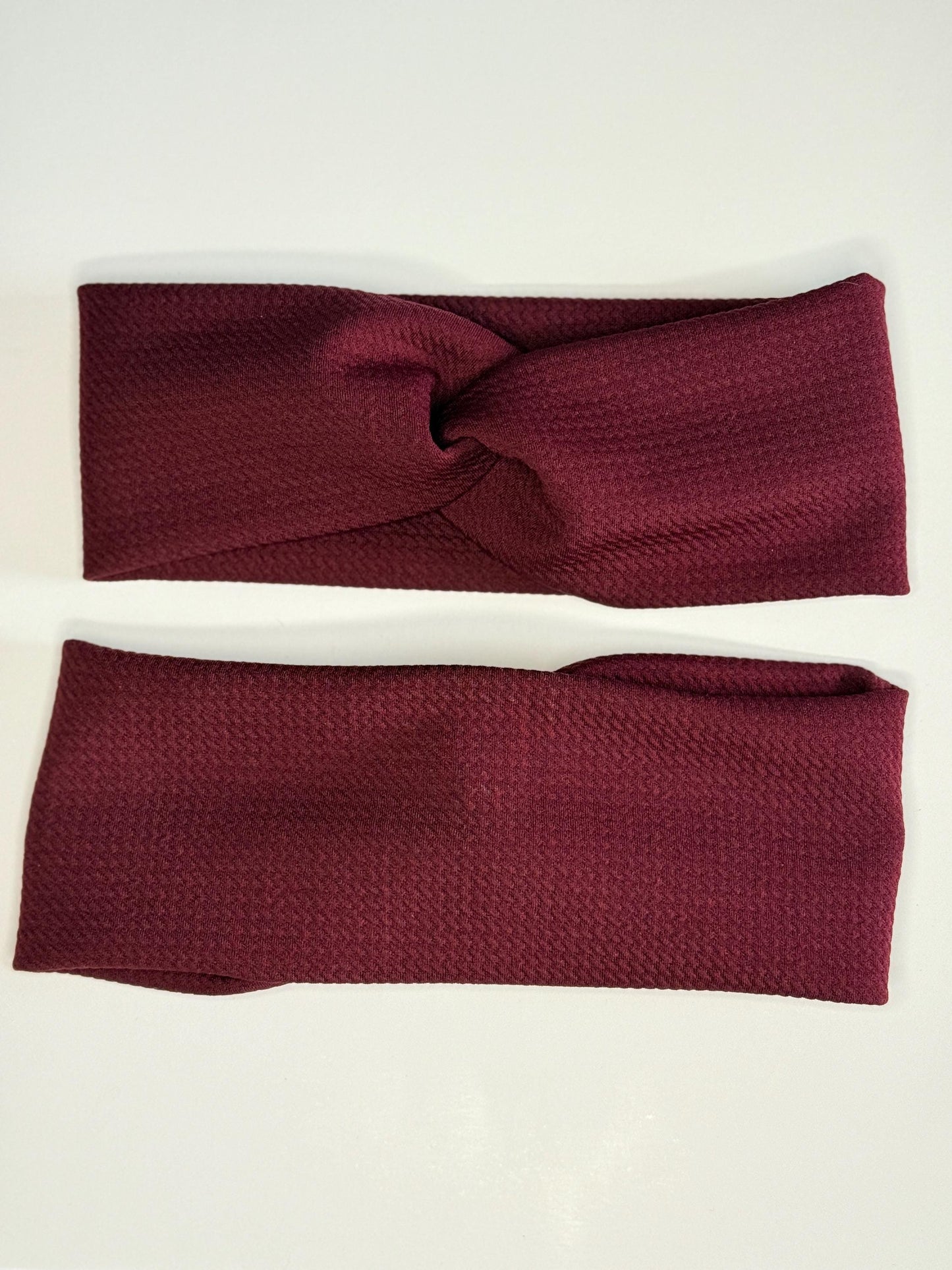 Cranberry Textured Knotted Stretch Headband