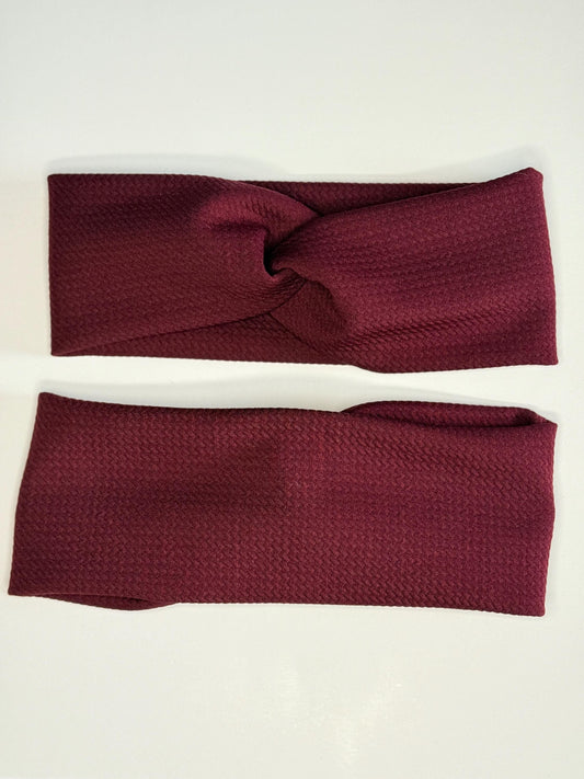 Cranberry Textured Knotted Stretch Headband