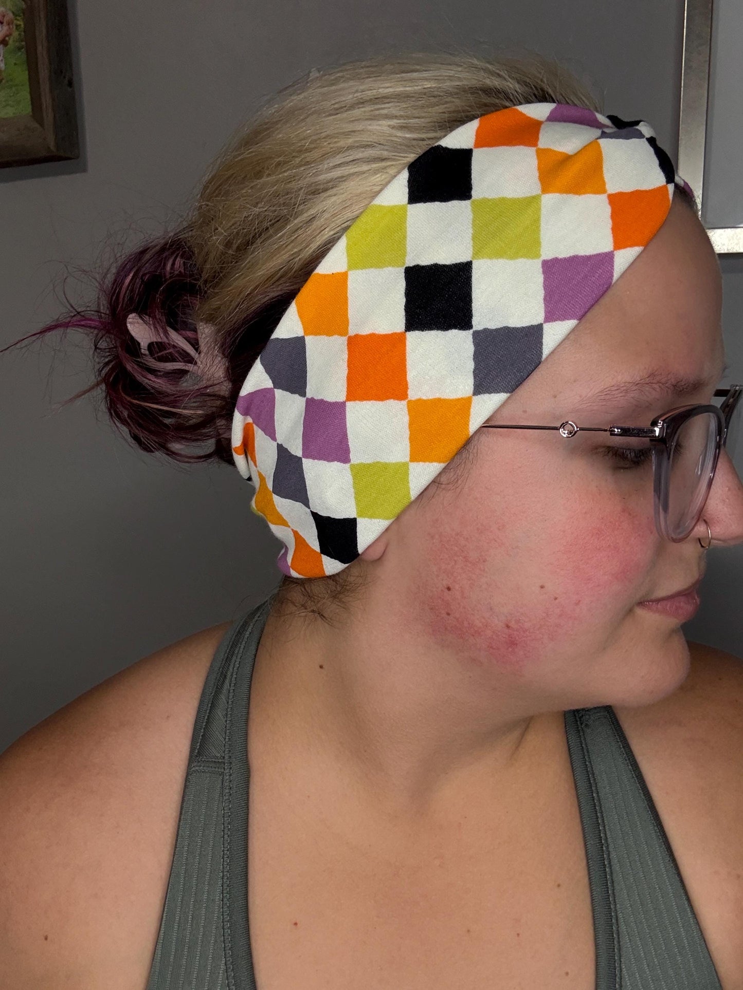 Harlequin Pattern Knotted Stretch Headbands