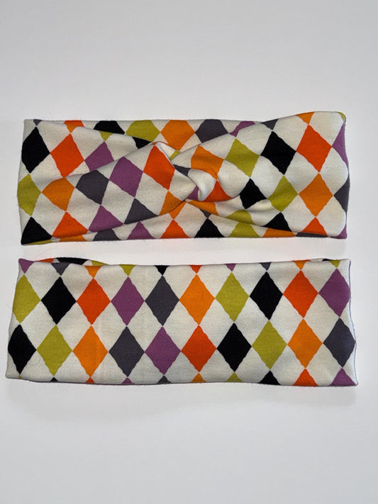 Harlequin Pattern Knotted Stretch Headbands