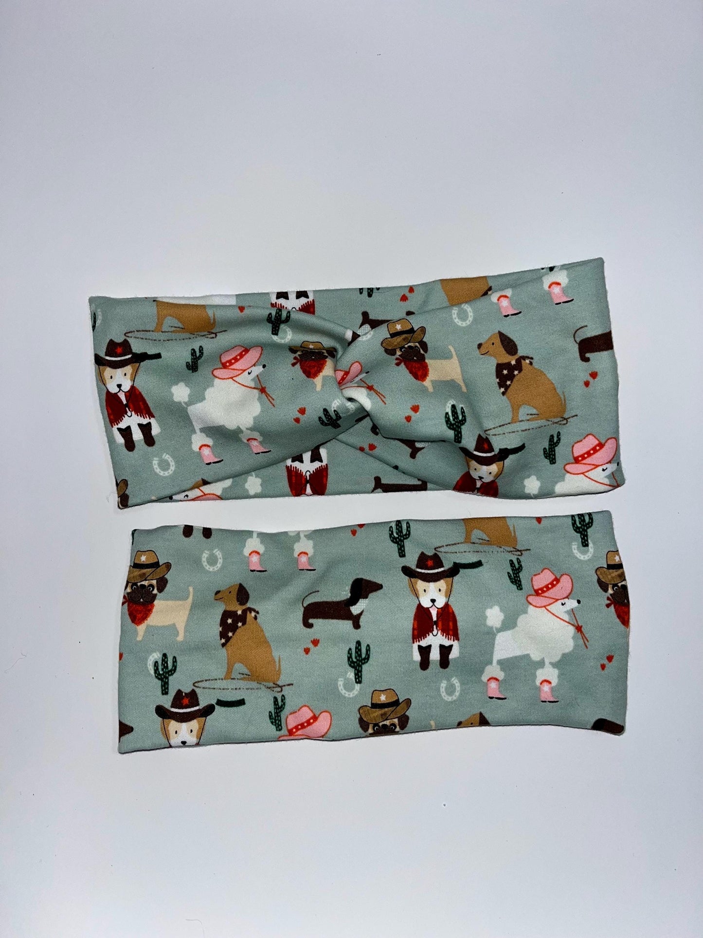Cowboy Dogs Knotted Stretch Headband