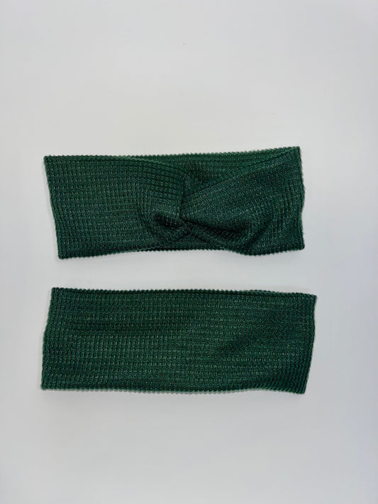 Forest Green Texture Knotted Stretch Headband