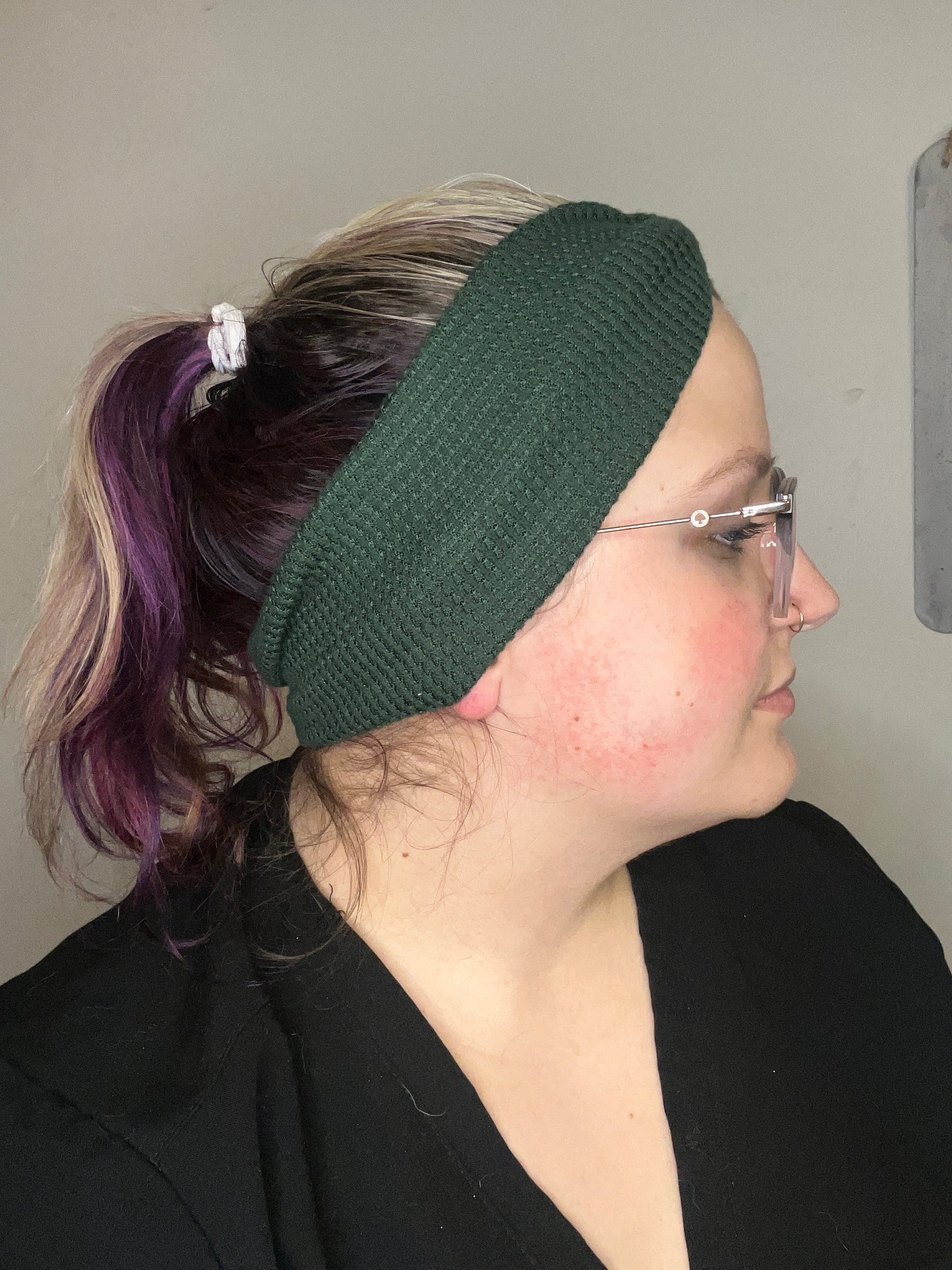 Forest Green Texture Knotted Stretch Headband
