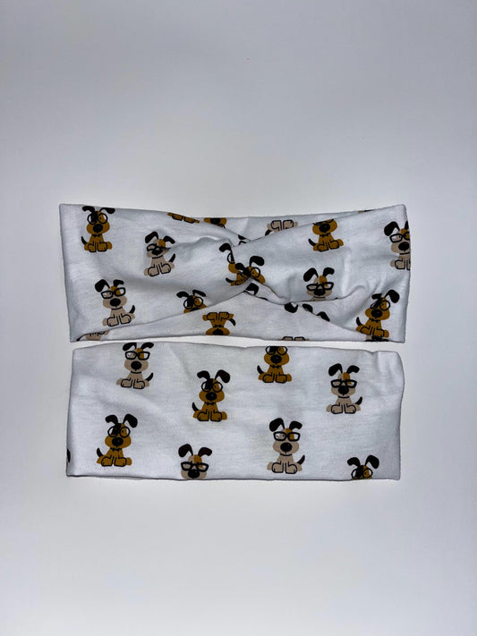 Dogs With Glasses Knotted Stretch Headband