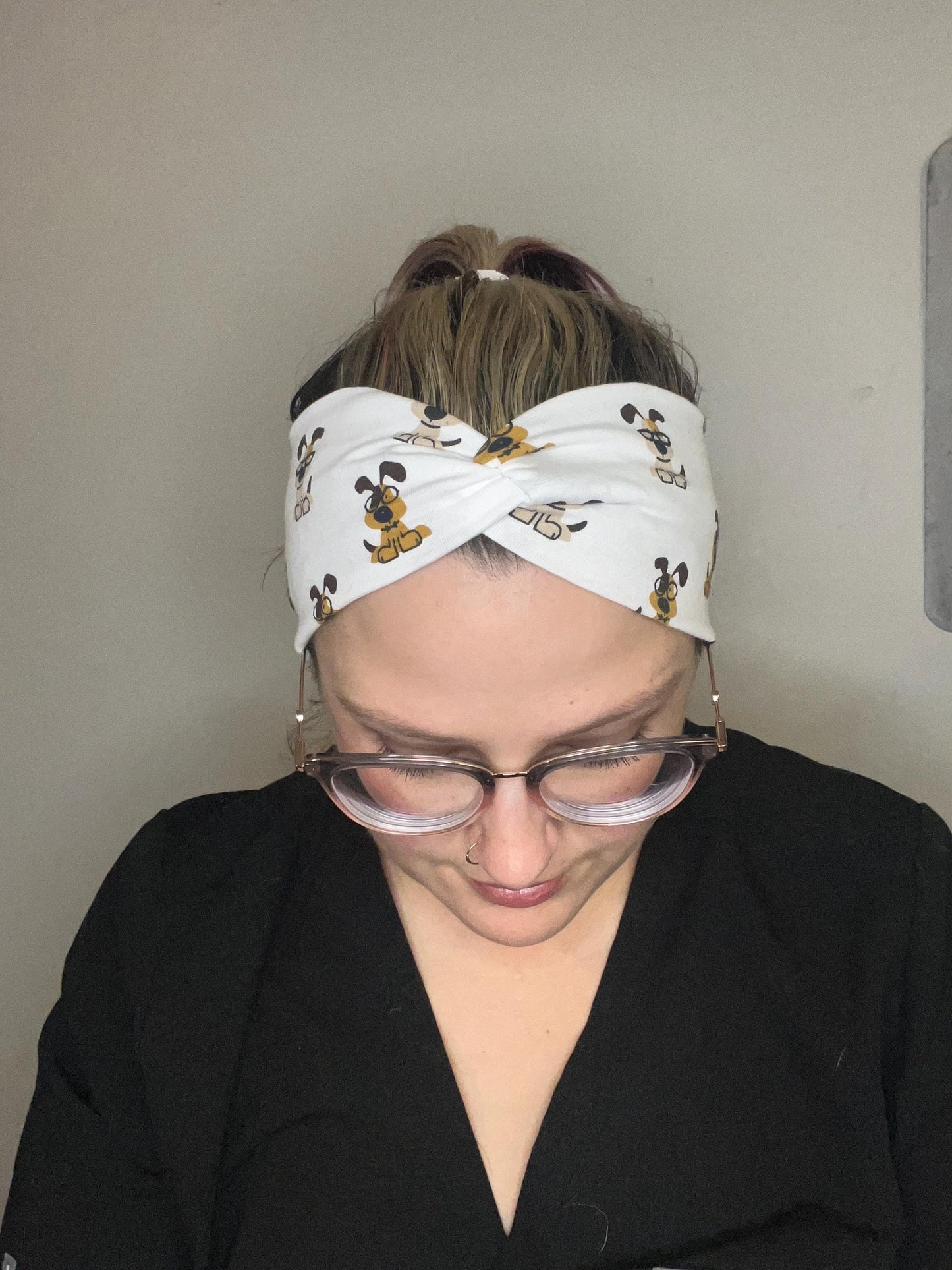 Dogs With Glasses Knotted Stretch Headband